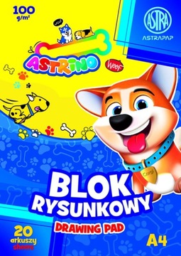 Blok rysunkowy Astrino A4 100g 20 ark