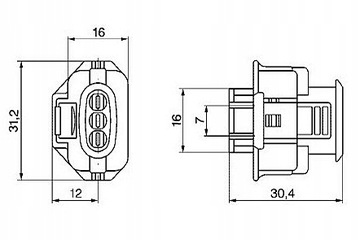 РАЗЪЕМ BOSCH COMPACT BDT 3-контактный 1 928 403 966