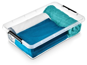 PUDŁO PLASTIKOWE na książki 29l z pokrywką i kółkami pojemnik organizer