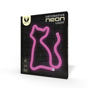 Светодиодный неоновый CAT розовый Bat + USB FLNEO4 Forever Light
