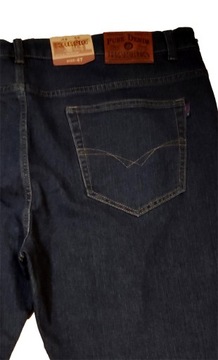 5XL DUŻE SPODNIE STRECZ KLASYK CIEMNE PAS 120CM