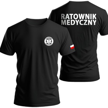 koszulka z nadrukiem RATOWNIK MEDYCZNY koszulki RATOWNICTWO r. XL 100%