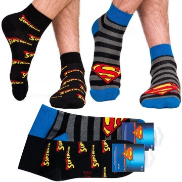 ŚMIESZNE SKARPETY MĘSKIE SOXO SUPERMAN KOLOROWE SKARPETKI BAWEŁNIANE
