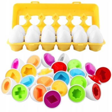 ПАЗЛ МОНТЕССОРИ ЯЙЦА ПАЗЛ ОБРАЗОВАТЕЛЬНЫЙ СОРТЕР СОБИРАЙТЕ ФОРМЫ ЦВЕТА