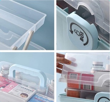 Контейнер-органайзер для аптечки первой помощи для хранения лекарств, три уровня, складной