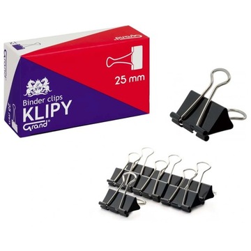 KLIPY BIUROWY KLIPS 25mm KLIP BIUROWE 12 SZT.
