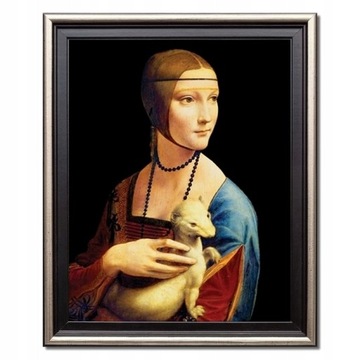 obraz Leonardo Vinci Dama z łasiczką gronostajem