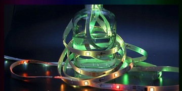 TAŚMA LED 5M RGBIC WS2811 BLUETOOTH PILOT TĘCZA ZESTAW LEDY APLIKACJA 12V