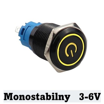Przycisk wciskany 16mm podświetlany LED 5V 3V mo