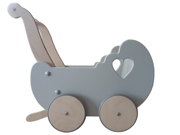 Drewniany wózek dla lalek pchacz jeździk producent