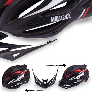 РЕГУЛИРУЕМЫЙ ВЕЛОСИПЕДНЫЙ ШЛЕМ 57-62 ЖЕНСКИЙ И МУЖСКОЙ С ВЕНТИЛЯЦИЕЙ, КОЗЫРЬКОМ, СВЕТОМ