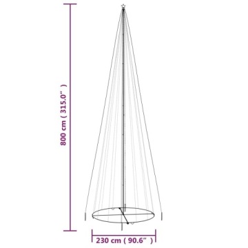 КОНИЧЕСКАЯ РОЖДЕСТВЕНСКАЯ ЕЛКА 1134 ЦВЕТНЫХ СВЕТОДИОДОВ 230X800C