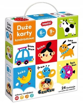 CZUCZU DUŻE KARTY KONTRASTOWE DLA DZIECI 6-9 M-CY