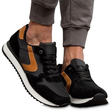 Buty Sneakersy Męskie Sportowe Adidasy Czarne 43