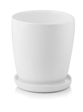 CERAMICZNA DONICZKA Z PODSTAWKĄ 16cm BIAŁA