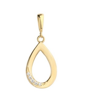 ЗОЛОТОЙ КУЛОН КУЛОН 585 СЛЕЗ С ЦИРКОНИЕМ