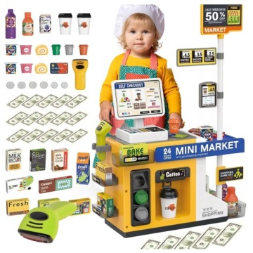 Set Obchod Kavárna Kávovar Voda Pokladna Skener Zvuky Příslušenství