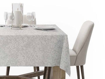 OBRUS PLAMOODPORNY ŻAKARD 140X220 Glamour M301 (srebro)