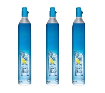 3X Wymiana Napełniane butli cylindra naboju SodaStrem niebieska CO2 450g