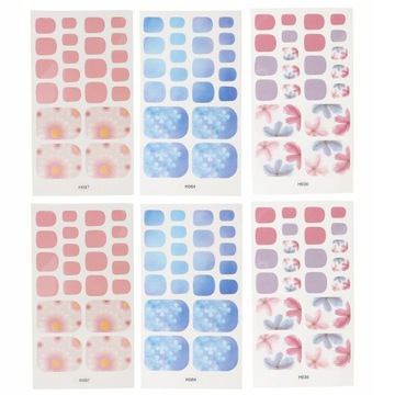 6 arkuszy Nail Art Wraps Fałszywe tipsy