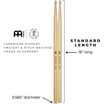 Meinl SB101 Standard 5A pałki perkusyjne American Hickory