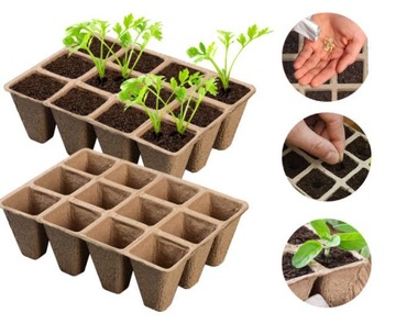 БОЛЬШИЕ ТОРФЯНЫЕ ГОРШКИ ДЛЯ ПОСАДКИ Горшки для рассады, 72 шт, 6 лотков