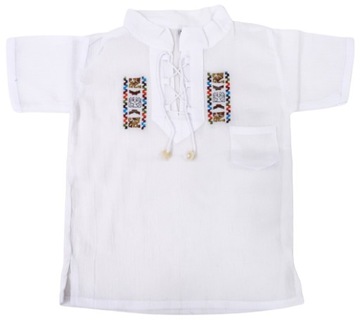 BLUZKA REGIONALNA T-SHIRT DZIECIĘCY Z HAFTEM BIAŁY 3 LATA