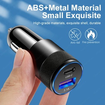 Автомобильное зарядное устройство USB мощностью 66 Вт для быстрой зарядки автомобиля типа C