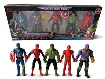 AVENGERS 5 FIGUREK HULK IRON MAN SPIDERMAN KAPITAN