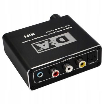 УСИЛИТЕЛЬ ДЛЯ НАУШНИКОВ ЦАП-ПРЕОБРАЗОВАТЕЛЬ HiFi TOSLINK КОАКСИАЛЬНЫЙ 2x CINCH WIREWAY
