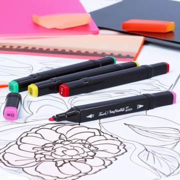 Маркеры спиртовые, фломастеры двусторонние, маркеры + пакетик, набор 168 шт.