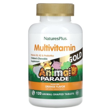 NaturesPlus, Animal Parade Золотий, мультивітамін для смоктання для дітей, помаранчевий