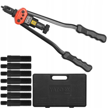 РУЧНОЙ ЗАКЛЕПОЧНИК YATO ДЛЯ ЗАКЛЕПОЧНЫХ ГАЙОК М3-М12 В КОРПУСЕ YT-36129