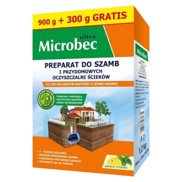 MICROBEC ULTRA BAKTERIE DO SZAMBA OCZYSZCZALNI PREPARAT 1,2KG CYTRYNOWY