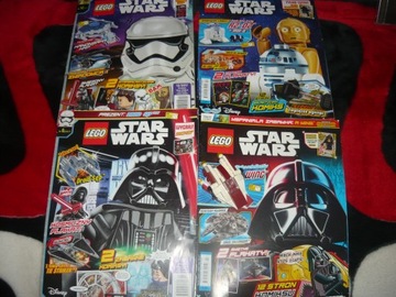 7 gazetek LEGO star wars gwiezdne + stateczek z klocków