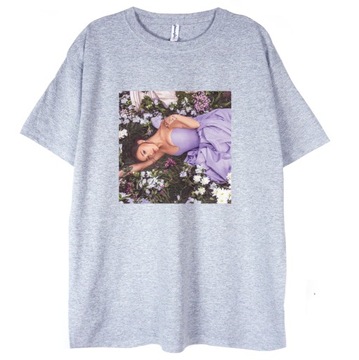 T-shirt Ariana Grande Kwiaty szara koszulka XS