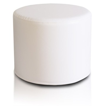 Pufa Roller Puf owalny stolik podnóżek 50x40cm Ekoskóra E1 biały