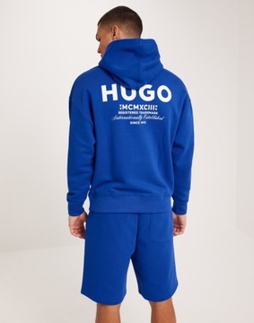 Hugo niebieska bluza z kapturem print logo NG5 bki XL