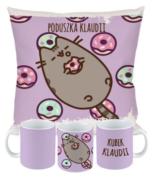 ZESTAW PODUSZKA KUBEK PUSHEN CAT + IMIĘ PREZENT Hello Kitty