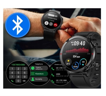 Smartwatch Zegarek Męski Rozmowy Polskie Menu Ciśnienie Kroki SMS 600 mAh