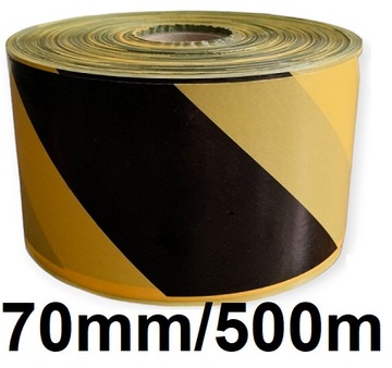 TAŚMA OSTRZEGAWCZA 70mm/500m żółto-czarna
