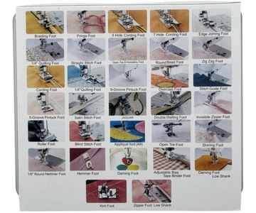 Набор из 32 прижимных лапок для швейной машины Singer Łucznik Brother Janome.