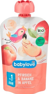 BABYLOVE BIO BRZOSKWINIA BANAN JABŁKO 90g SASZETKA
