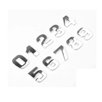 25 мм 3D наклейки для автомобиля металлический алфавит серебристый черный значок хромированные буквы