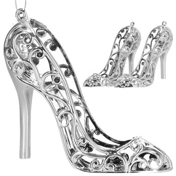 SREBRNE ZAWIESZKI OBCASY NA CHOINKĘ AŻUROWE 2szt