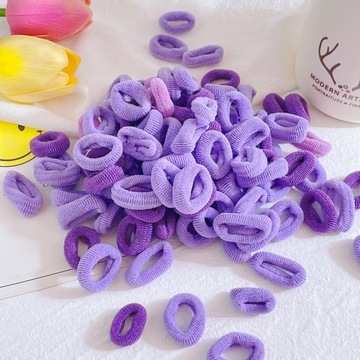 Gumki do włosów fioletowe zestaw gumek 100 sztuk mini frotki mix kolorowe