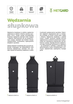 Wędzarnia słupkowa metalowa 45x40cm 180cm WĘDZOK