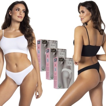 GATTA STRING THONG, majtki bezszwowe, 3-PAK, M