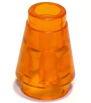 LEGO Stożek 1x1 trans pomarańczowy 4589b 2 szt