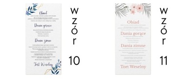 MENU weselne z Personalizacją 4 szt. WZORY